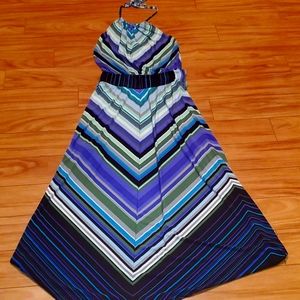 Womens Halter Midi Dress